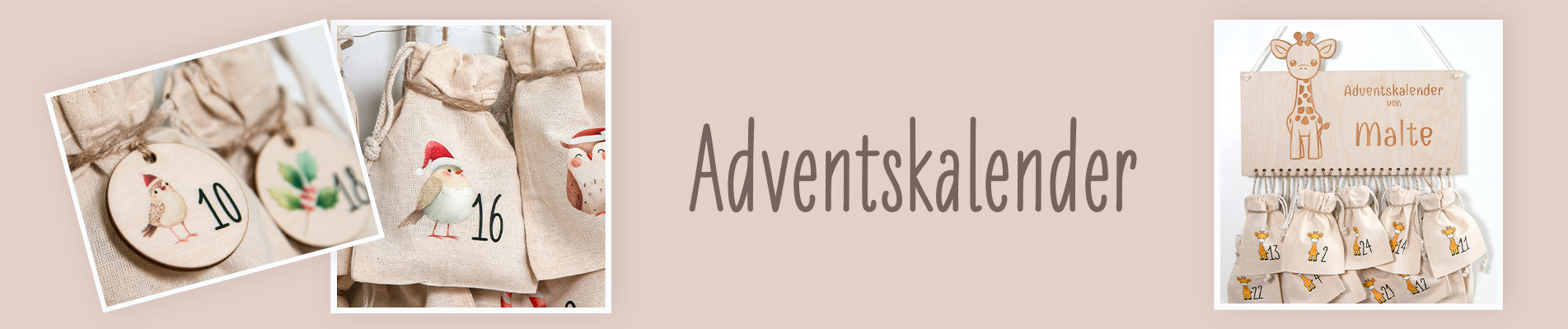Adventskalender aus Holz personalisiert für Dich