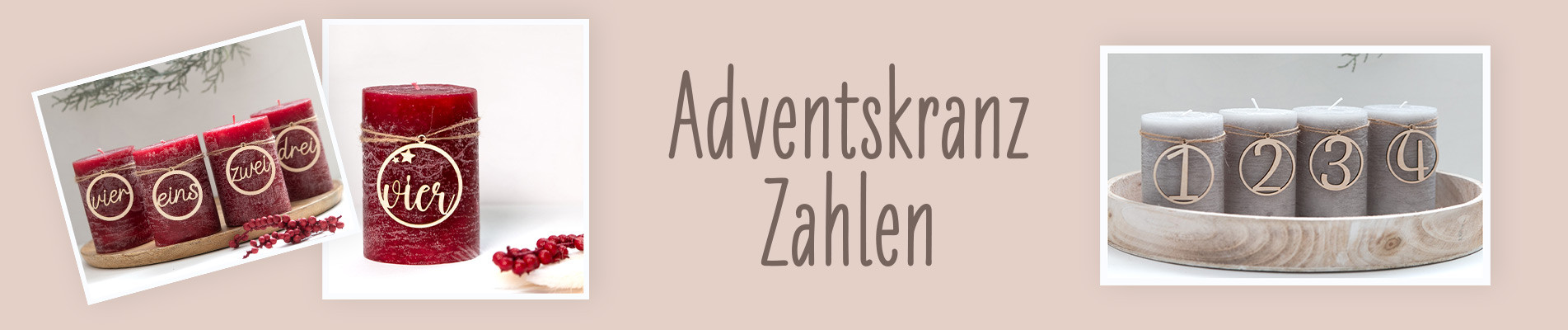 Adventskranz-Zahlen aus Holz