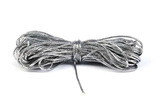 Macrame ribbon metallic cord Ø1.5mm Metallic Silver