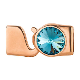 Chiusura a gancio con Rivoli 12mm Aquamarine (ID 10x2)...