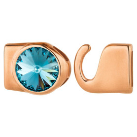 Chiusura a gancio con Rivoli 12mm Aquamarine (ID 10x2)...