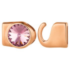 Chiusura a gancio con Rivoli 12mm Light Rose (ID 10x2) oro rosa 24K placcato oro rosa