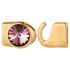 Cierre de gancho con Rivoli 12mm Crystal Antique Pink (ID 10x2) dorado 24K chapado en oro