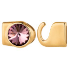 Hook closure with Rivoli 12mm Crystal Antique Pink (ID 10x2mm) gold
