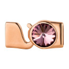 Haaksluiting met Rivoli 12mm Crystal Antique Pink (ID 10x2) rosegoud 24K rosé verguld