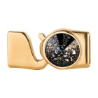 Haaksluiting met Rivoli 12mm Crystal Black Patina (ID 10x2) goud 24K verguld