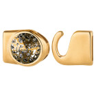 Hook closure with Rivoli 12mm Crystal Gold Patina (ID 10x2mm) gold