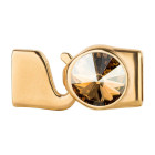 Cierre de gancho con Rivoli 12mm Crystal Golden Shadow (ID 10x2) dorado 24K chapado en oro
