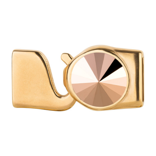 Cierre de gancho con Rivoli 12mm Crystal Rose Gold (ID 10x2) dorado 24K chapado en oro