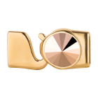 Cierre de gancho con Rivoli 12mm Crystal Rose Gold (ID 10x2) dorado 24K chapado en oro