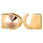 Cierre de gancho con Rivoli 12mm Crystal Rose Gold (ID 10x2) dorado 24K chapado en oro