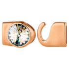 Hakenverschluss mit Rivoli 12mm Crystal White Patina (ID 10x2) rosegold 24K rosé vergoldet