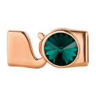 Hakenverschluss mit Rivoli 12mm Emerald (ID 10x2) rosegold 24K rosé vergoldet
