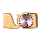 Cierre de gancho con Rivoli 12mm Light Amethyst (ID 10x2) dorado 24K chapado en oro