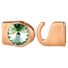 Hook clasp with Rivoli 12mm Chrysolite (ID 10x2) rose gold 24K rose gold-plated