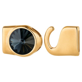 Chiusura a gancio con Rivoli 12mm Graphite (ID 10x2) oro 24K placcato oro