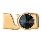 Chiusura a gancio con Rivoli 12mm Graphite (ID 10x2) oro 24K placcato oro