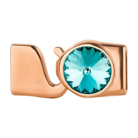 Hook clasp with Rivoli 12mm Light Turquoise (ID 10x2)...
