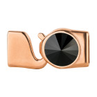 Cierre de gancho con Rivoli 12mm Jet (ID 10x2) oro rosa 24K chapado en oro rosa