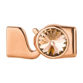Haaksluiting met Rivoli 12mm Light Peach (ID 10x2)...