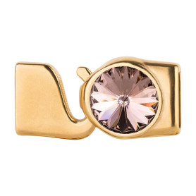 Hook clasp with Rivoli 12mm Vintage Rose (ID 10x2) gold...