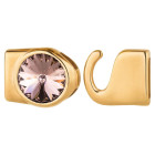 Hook clasp with Rivoli 12mm Vintage Rose (ID 10x2) gold 24K gold-plated