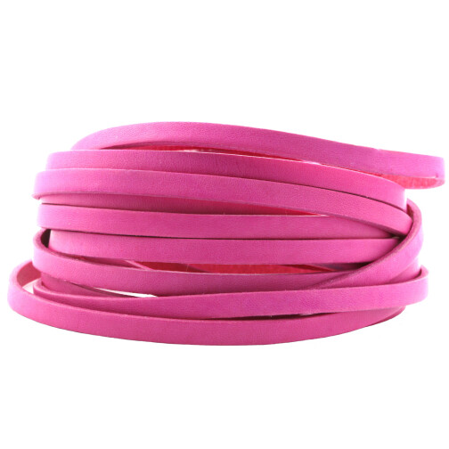 Flaches Lederband Vintage Style Pink 5x2mm