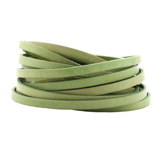 Flat leather strap Vintage Style Light Green 5x2mm