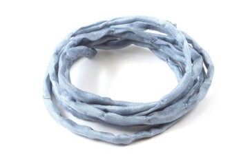 Hand dyed Habotai silk ribbon Dusty Blue ø3mm