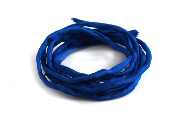 Hand dyed Habotai silk ribbon Royal Blue ø3mm