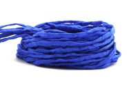 Ruban de soie Habotai teint à la main Bleu cobalt ø3mm
