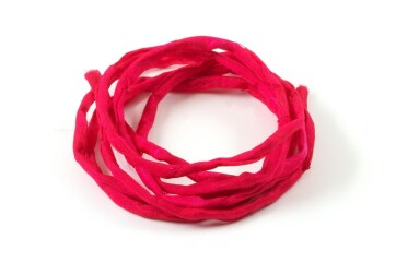 Handgefärbtes Habotai-Seidenband Rot ø3mm