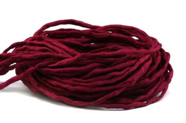 Hand dyed Habotai silk ribbon Bordeaux ø3mm