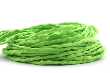 Hand dyed Habotai silk ribbon Apple Green ø3mm