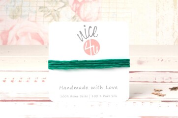 Handgeverfd Habotai zijden lint Groen ø3mm