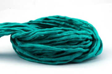Hand dyed Habotai silk ribbon Emerald ø3mm