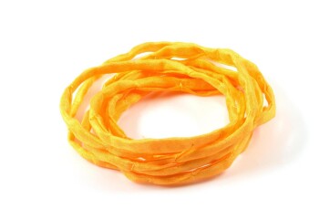Hand dyed Habotai silk ribbon Sunny Yellow ø3mm