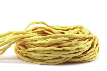 Hand dyed Habotai silk ribbon Mustard Yellow ø3mm