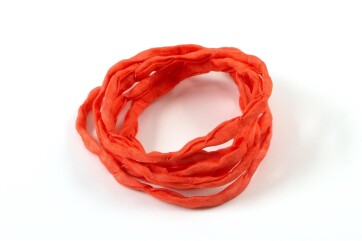 Hand dyed Habotai silk ribbon Blood Orange ø3mm