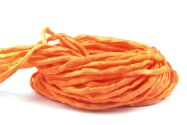 Hand dyed Habotai silk ribbon Tangerine ø3mm