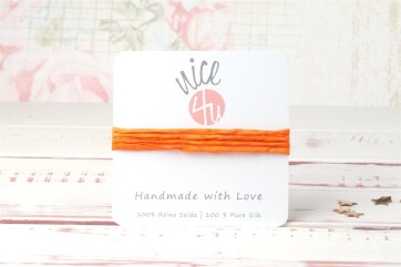 Hand dyed Habotai silk ribbon Orange ø3mm