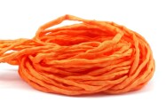 Hand dyed Habotai silk ribbon Orange ø3mm