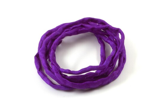 Hand dyed Habotai silk ribbon Dark Purple ø3mm