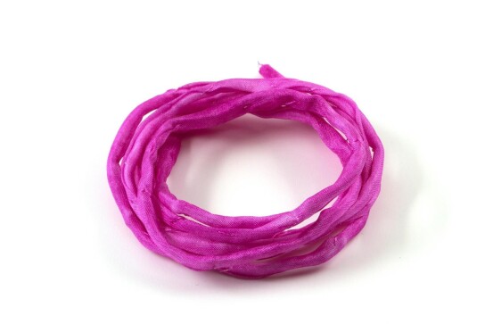 Hand dyed Habotai silk ribbon Pink Parfait ø3mm