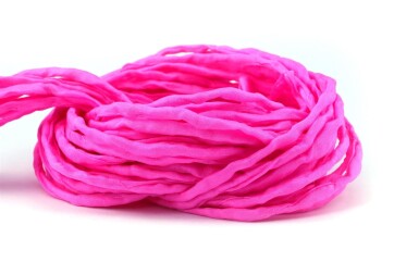 Handgefärbtes Habotai-Seidenband Pink ø3mm