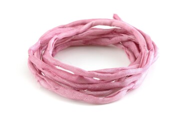 Hand dyed Habotai silk ribbon Old Pink ø3mm