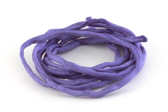 Hand dyed Habotai silk ribbon Dark Lavender ø3mm