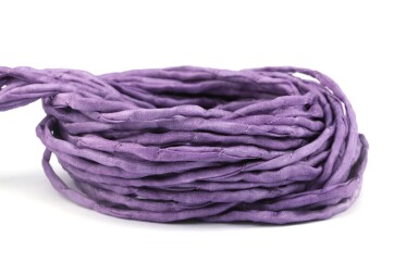Hand dyed Habotai silk ribbon Lilac ø3mm