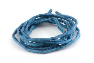 Hand dyed Habotai silk ribbon Montan Blue ø3mm