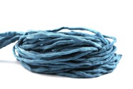 Hand dyed Habotai silk ribbon Montan Blue ø3mm
